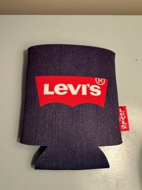 Levi's Navy Denim-Style Can Cooler with Red Logo Target Collab